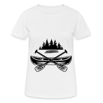 Canoe Rowing Paddling Water Sports Nature - Women's Breathable T-Shirt - white - Front - AI Model Female 172 dark (172cm)