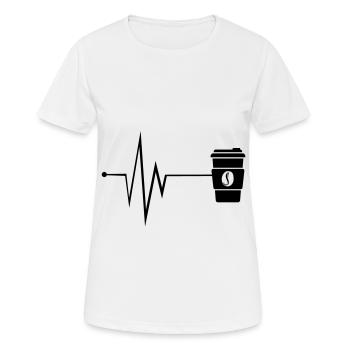 Kaffee Puls - Frauen T-Shirt atmungsaktiv - Weiß - Vorne - AI Model Female 172 dark (172cm)