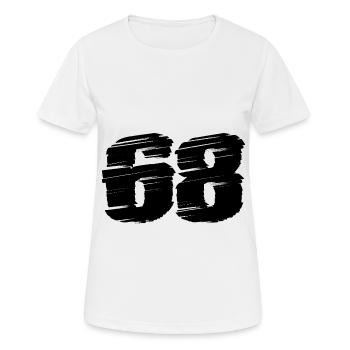 68 Zahl Trikot - Frauen T-Shirt atmungsaktiv - Weiß - Vorne - AI Model Female 172 dark (172cm)