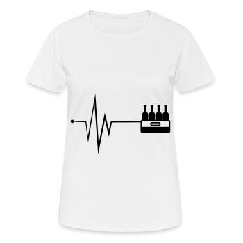 Puls de caisse de bouteille de bière - T-shirt respirant Femme - blanc - Devant - AI Model Female 172 dark (172cm)