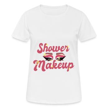 Dusch-Make-up - Frauen T-Shirt atmungsaktiv - Weiß - Vorne - AI Model Female 172 dark (172cm)