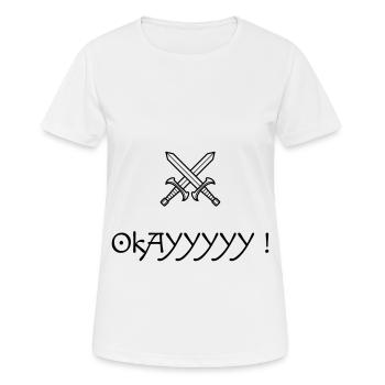 Okayyyyy - Jacquouille - Visitors - Worship! - Women's Breathable T-Shirt - white - Front - AI Model Female 172 dark (172cm)