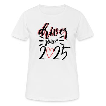 Permis de conduire 2025 Examen de conduite Examen du permis de conduire - T-shirt respirant Femme - blanc - Devant - AI Model Female 172 dark (172cm)