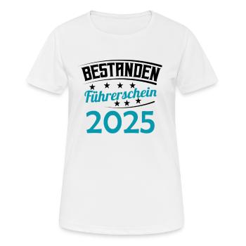 Permis de conduire 2025 Examen de conduite Examen du permis de conduire - T-shirt respirant Femme - blanc - Devant - AI Model Female 172 dark (172cm)