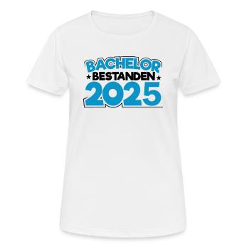 Bachelor 2025 Abschluss Promotion Sponsion - Frauen T-Shirt atmungsaktiv - Weiß - Vorne - AI Model Female 172 dark (172cm)