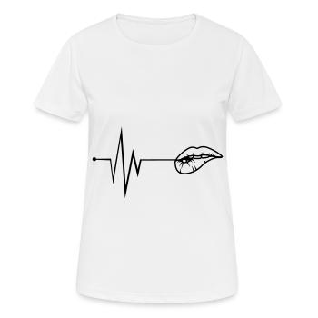 Lippen Puls - Frauen T-Shirt atmungsaktiv - Weiß - Vorne - AI Model Female 172 dark (172cm)