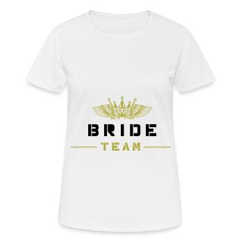 Équipe de la mariée - T-shirt respirant Femme - blanc - Devant - AI Model Female 172 dark (172cm)