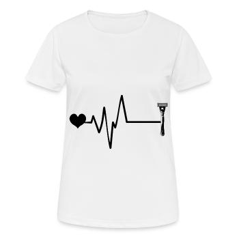 Razor Blade Pulse Heart Love - Women's Breathable T-Shirt - white - Front - AI Model Female 172 dark (172cm)