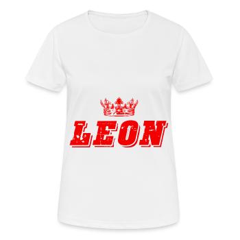 Léon - T-shirt respirant Femme - blanc - Devant - AI Model Female 172 dark (172cm)