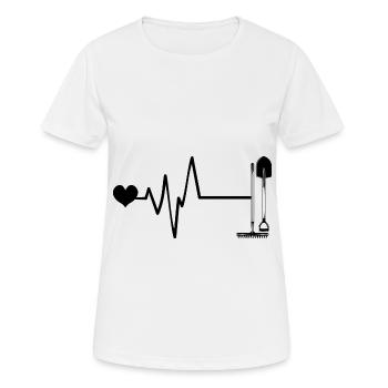 Schaufel Puls Herz Liebe - Frauen T-Shirt atmungsaktiv - Weiß - Vorne - AI Model Female 172 dark (172cm)