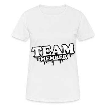 Membres de l’équipe - T-shirt respirant Femme - blanc - Devant - AI Model Female 172 dark (172cm)