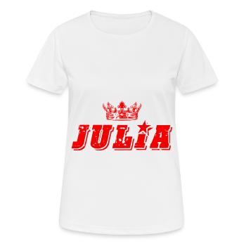 Julia - Frauen T-Shirt atmungsaktiv - Weiß - Vorne - AI Model Female 172 dark (172cm)