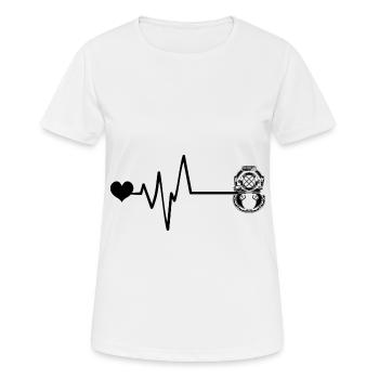 Apnoe Tauchen Puls Herz - Frauen T-Shirt atmungsaktiv - Weiß - Vorne - AI Model Female 172 dark (172cm)