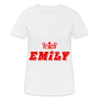 Emily - Frauen T-Shirt atmungsaktiv - Weiß - Vorne - AI Model Female 172 dark (172cm)