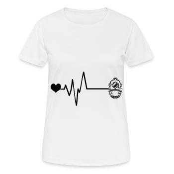 Tauchen Apnoe Herzschlag - Frauen T-Shirt atmungsaktiv - Weiß - Vorne - AI Model Female 172 dark (172cm)