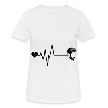 Peigne Coiffeur Pulse Heart Love - T-shirt respirant Femme - blanc - Devant - AI Model Female 172 dark (172cm)