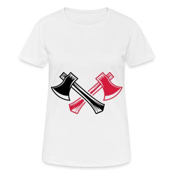 Axt Icon - Frauen T-Shirt atmungsaktiv - Weiß - Vorne - AI Model Female 172 dark (172cm)