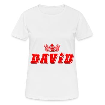 David - Frauen T-Shirt atmungsaktiv - Weiß - Vorne - AI Model Female 172 dark (172cm)