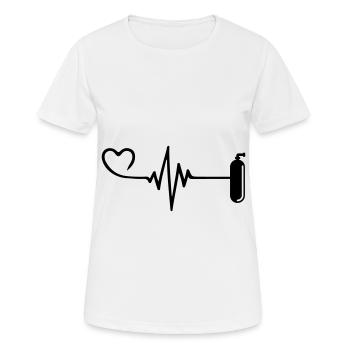 Sauerstoff Tauchen puls herz - Frauen T-Shirt atmungsaktiv - Weiß - Vorne - AI Model Female 172 dark (172cm)
