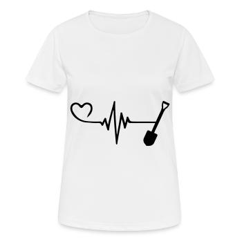 Schaufel Puls Herz Liebe - Frauen T-Shirt atmungsaktiv - Weiß - Vorne - AI Model Female 172 dark (172cm)