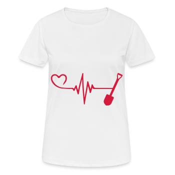Schaufel Puls Herz Liebe - Frauen T-Shirt atmungsaktiv - Weiß - Vorne - AI Model Female 172 dark (172cm)