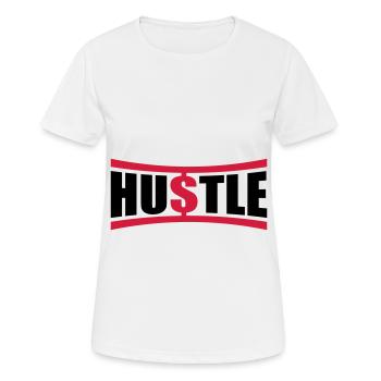 Hustle Spruch - Frauen T-Shirt atmungsaktiv - Weiß - Vorne - AI Model Female 172 dark (172cm)