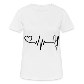 Rasieren Barber Puls Herz Liebe - Frauen T-Shirt atmungsaktiv - Weiß - Vorne - AI Model Female 172 dark (172cm)