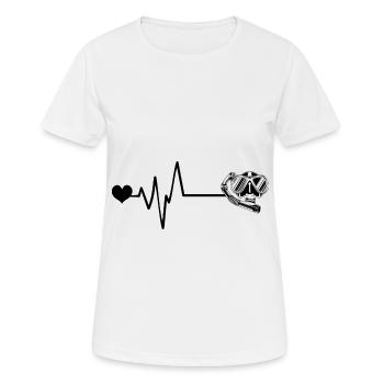 Taucherbrille puls herz - Frauen T-Shirt atmungsaktiv - Weiß - Vorne - AI Model Female 172 dark (172cm)