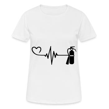 Extincteur Pulse Heart Love - T-shirt respirant Femme - blanc - Devant - AI Model Female 172 dark (172cm)
