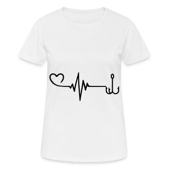 Angelhaken Puls - Frauen T-Shirt atmungsaktiv - Weiß - Vorne - AI Model Female 172 dark (172cm)