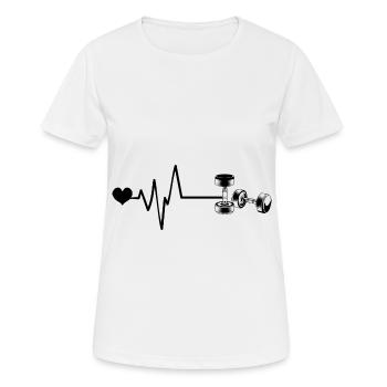 Dumbbell Heartbeat - Women's Breathable T-Shirt - white - Front - AI Model Female 172 dark (172cm)