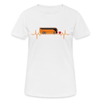 bus busse busfahrer reise herzschlag reisen urlaub - Frauen T-Shirt atmungsaktiv - Weiß - Vorne - AI Model Female 172 dark (172cm)