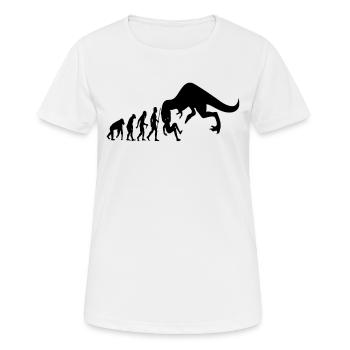 t-rex dino dinosaur heartbeat primeval chalk - Women's Breathable T-Shirt - white - Front - AI Model Female 172 dark (172cm)