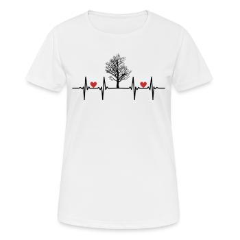 Arbres Forêt naturelle Feuilles Feuilles Tronc Racine Arbre - T-shirt respirant Femme - blanc - Devant - AI Model Female 172 dark (172cm)