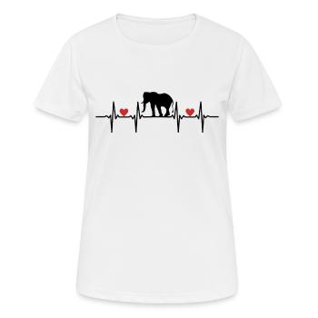 Eléphants Pachydermes Proboscis Afrique Trompette Éléphant - T-shirt respirant Femme - blanc - Devant - AI Model Female 172 dark (172cm)