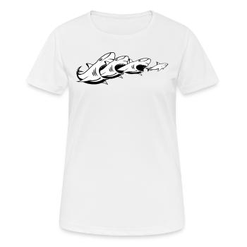 Requin Shark Fin Requin Blanc Requin Baleine Requin Requin - T-shirt respirant Femme - blanc - Devant - AI Model Female 172 dark (172cm)