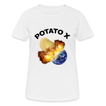 Français frites pommes de terre patate douce - T-shirt respirant Femme - blanc - Devant - AI Model Female 172 dark (172cm)