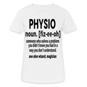Physiothérapeute Physiothérapeute Physiothérapie - T-shirt respirant Femme - blanc - Devant - AI Model Female 172 dark (172cm)