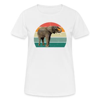 Eléphant Pachyderme Proboscis Afrique Trompettes Éléphant - T-shirt respirant Femme - blanc - Devant - AI Model Female 172 dark (172cm)