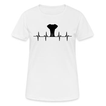 Eléphant Pachyderme Proboscis Afrique Trompettes Éléphant - T-shirt respirant Femme - blanc - Devant - AI Model Female 172 dark (172cm)