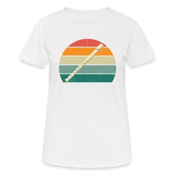Flûte Flûte Flûte Flûtiste Joueur de Flûte Flûte Flûte - T-shirt respirant Femme - blanc - Devant - AI Model Female 172 dark (172cm)