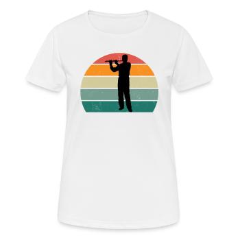 Flûte Flûte Flûte Flûtiste Joueur de Flûte Flûte Flûte - T-shirt respirant Femme - blanc - Devant - AI Model Female 172 dark (172cm)