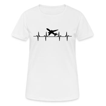 Flugzeuge Flieger Fliegen Pilot Pilotin Flughafen - Frauen T-Shirt atmungsaktiv - Weiß - Vorne - AI Model Female 172 dark (172cm)