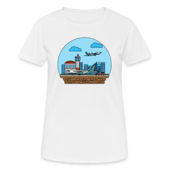 Flugzeuge Flieger Fliegen Pilot Pilotin Flughafen - Frauen T-Shirt atmungsaktiv - Weiß - Vorne - AI Model Female 172 dark (172cm)
