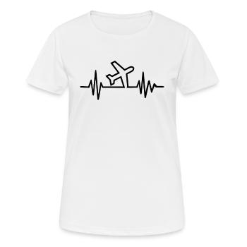 Flugzeuge Flieger Fliegen Pilot Pilotin Flughafen - Frauen T-Shirt atmungsaktiv - Weiß - Vorne - AI Model Female 172 dark (172cm)