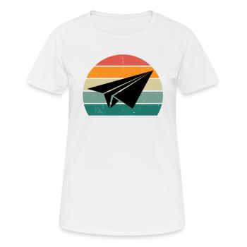 Flugzeuge Flieger Fliegen Pilot Pilotin Flughafen - Frauen T-Shirt atmungsaktiv - Weiß - Vorne - AI Model Female 172 dark (172cm)