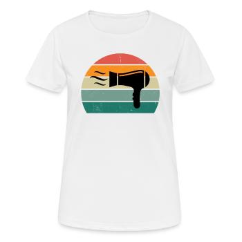 Haare schneiden Friseuse Frisörin Schere Fön Haar - Frauen T-Shirt atmungsaktiv - Weiß - Vorne - AI Model Female 172 dark (172cm)