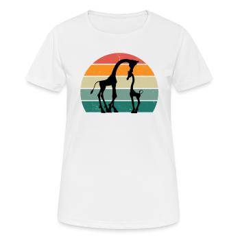Girafes Long Neck Spots Fourrure Afrique Girafe - T-shirt respirant Femme - blanc - Devant - AI Model Female 172 dark (172cm)