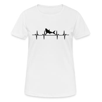 Requin Shark Fin Requin Blanc Requin Baleine Requin Requin - T-shirt respirant Femme - blanc - Devant - AI Model Female 172 dark (172cm)