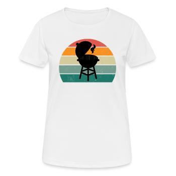 Griller Barbeque Bratwurst Steak Charcoal BBQ Grill - Women's Breathable T-Shirt - white - Front - AI Model Female 172 dark (172cm)